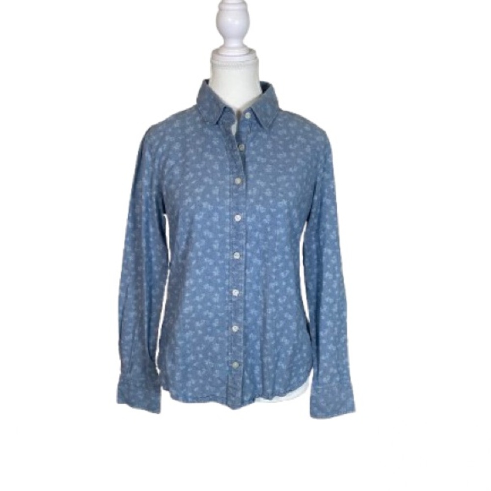 J. Crew Blue Floral Button Down Shirt
